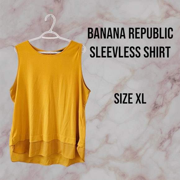 Banana Republic Tops - Banana Republic, Gold Sleevless Shirt, Size XL